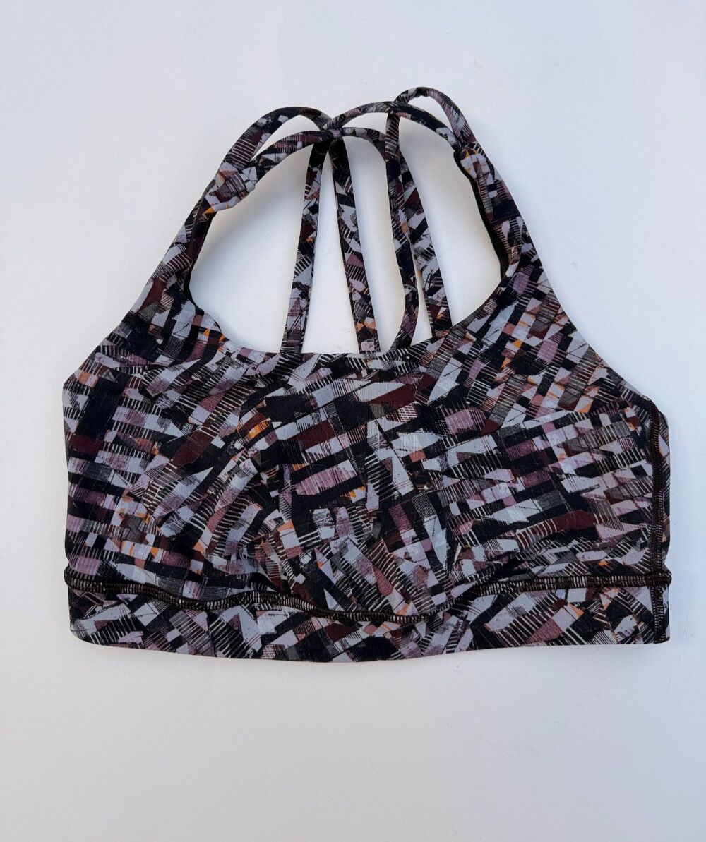 Lululemon Energy Strappy Back Sports Bra Size 6 - Catalyst Multi